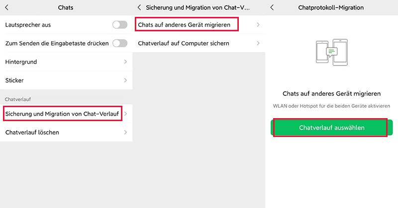 Verlauf von WeChat auf neues Handy übertragen