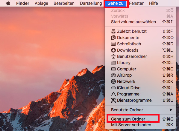 Gehe zum Ordner