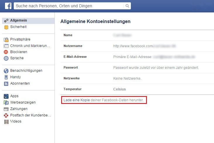 Facebook gelöschte Nachrichten wiederherstellen