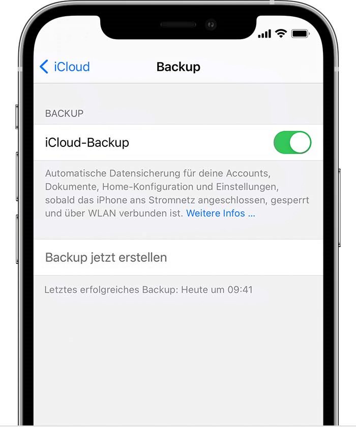 iCloud grau hinterlegt