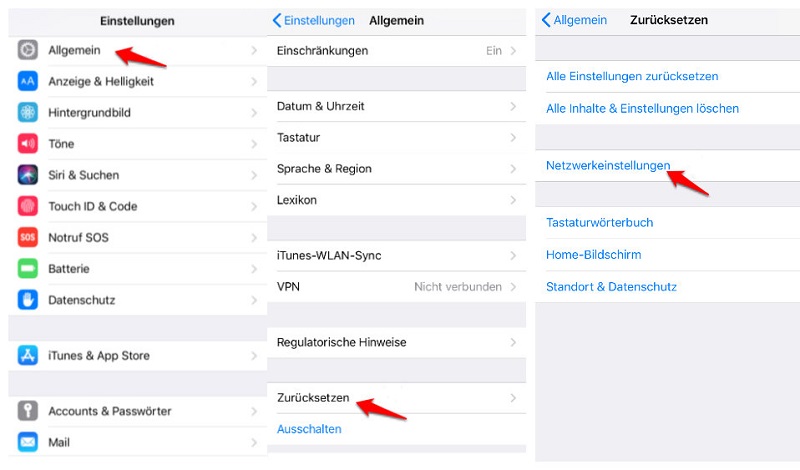 iPhone Netzwerkeinstellungen