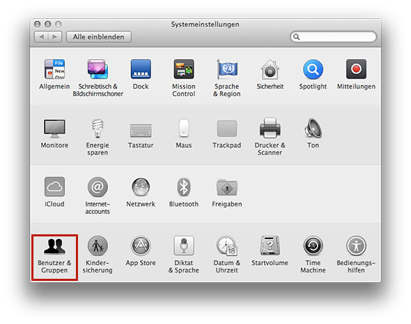 Mac Benutzer und Gruppen