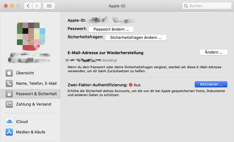 Zwei-Faktor-Authentifizierung-Mac aktivieren