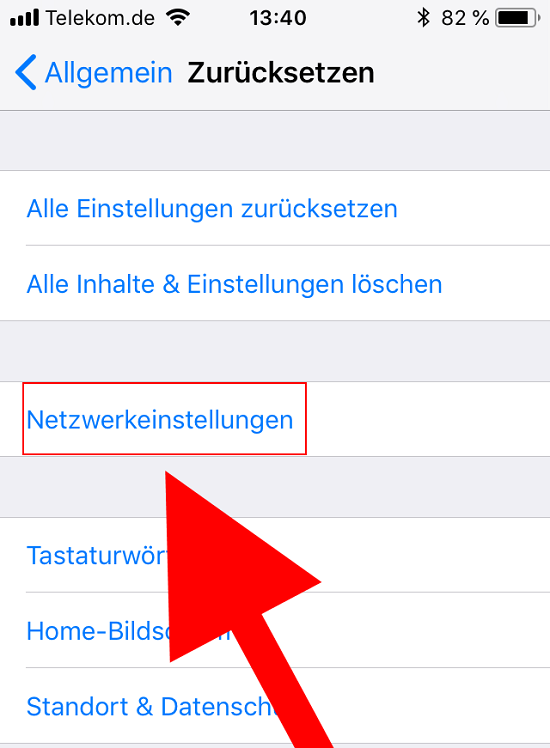 Netzwerkeinstellungen zurücksetzen