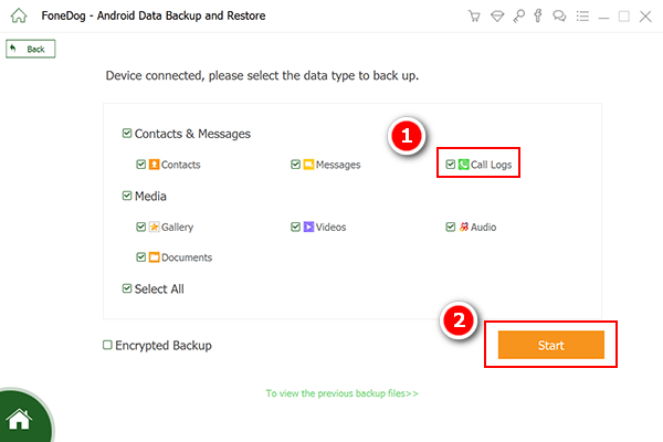 Select-Call-Log-zu-Backup