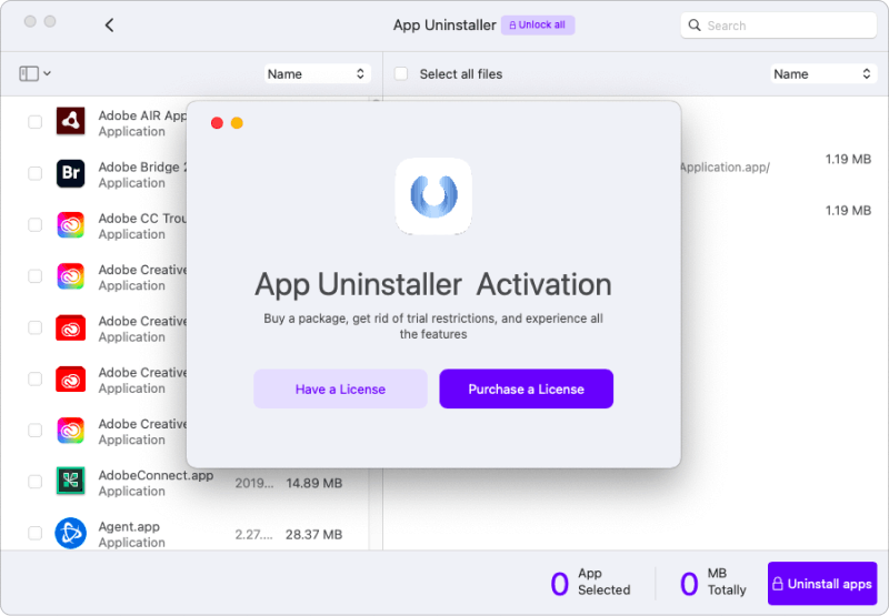 Holen Sie sich eine App-Deinstallationslizenz