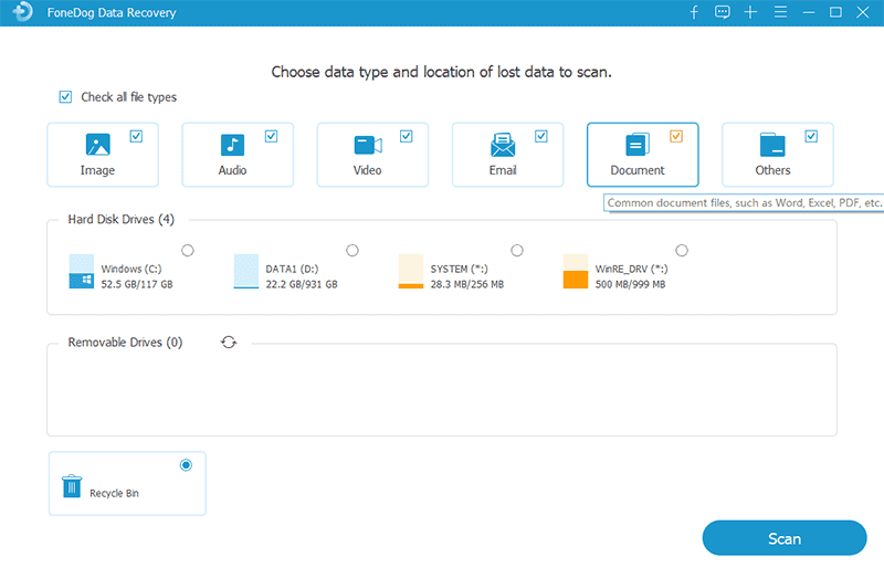 Rufen Sie nicht gespeicherte Excel-Dateien mit FoneDog Data Recovery ab