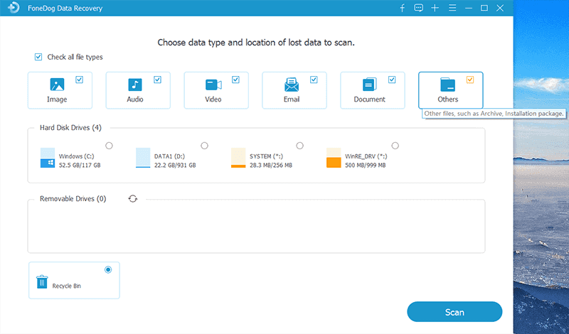 Wählen Sie den Dateityp, um von einer beschädigten Festplatte wiederherzustellen