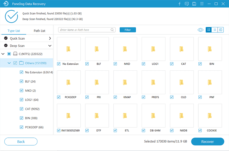 Wählen Sie verlorene EXE-Dateien zur Wiederherstellung aus
