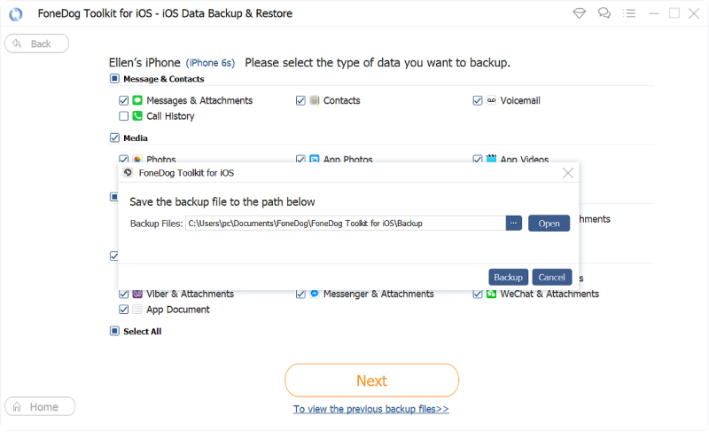 Sichern Sie iPhone-Kontakte auf dem PC mit FoneDog iOS Data Backup & Restore