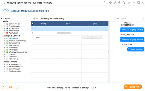 Die beste Methode zum Wiederherstellen gelöschter iMessages aus iCloud: FoneDog iOS Data Recovery