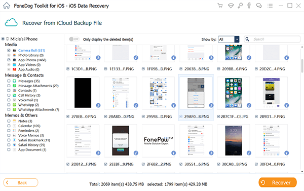 Der beste Weg, das Problem zu beheben, dass die Aktualisierung von iCloud-Fotos stecken bleibt: FoneDog iOS Data Recovery