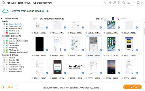 Stellen Sie Fotos mit Fonedog iOS Data Recovery wieder her, wenn das Problem „iCloud-Foto wird nicht geladen“ weiterhin besteht