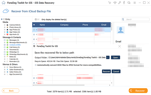 Wiederherstellen gelöschter Daten von iCloud Backup