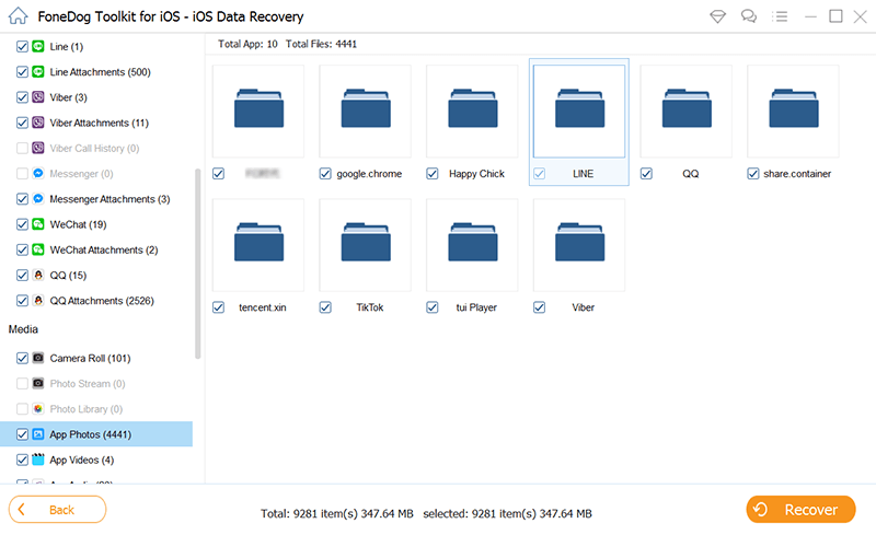 Gelöschte Fotos von Facebook auf iOS wiederherstellen: FoneDog iOS Data Recovery – Wiederherstellen