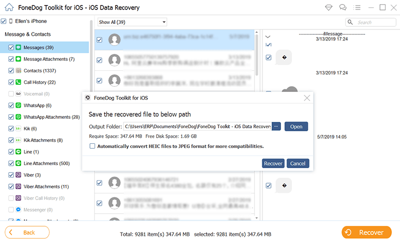 Stellen Sie gelöschte iMessages ohne Backup mit FoneDog iOS Data Recovery wieder her