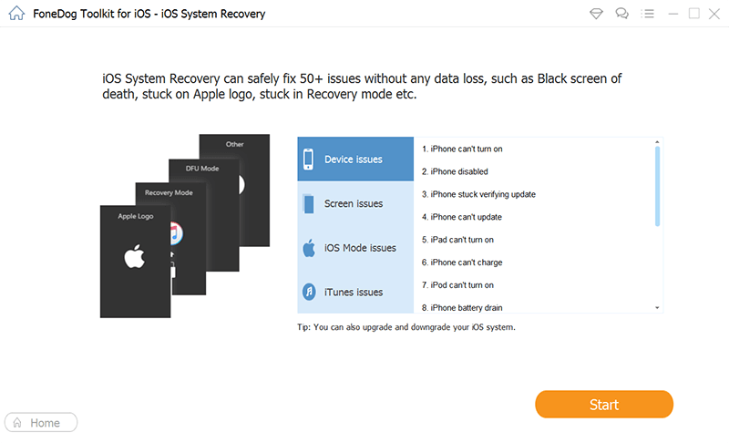 Starten Sie FoneDog iOS System Recovery