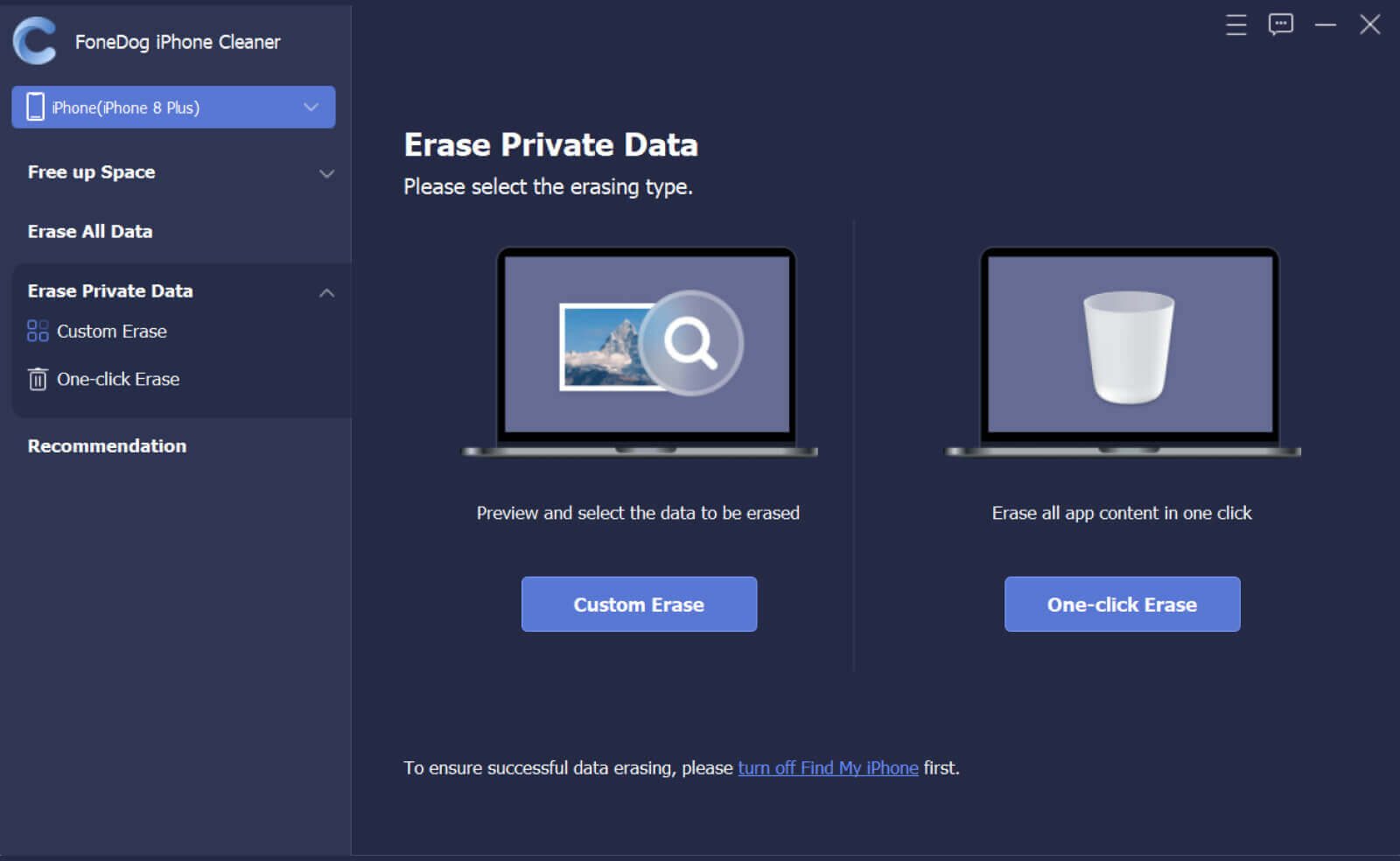 Wählen Sie Private Daten löschen, um den Viber-Nachrichtenverlauf zu löschen