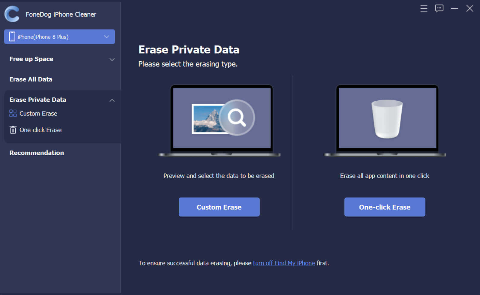 Erase Private Data