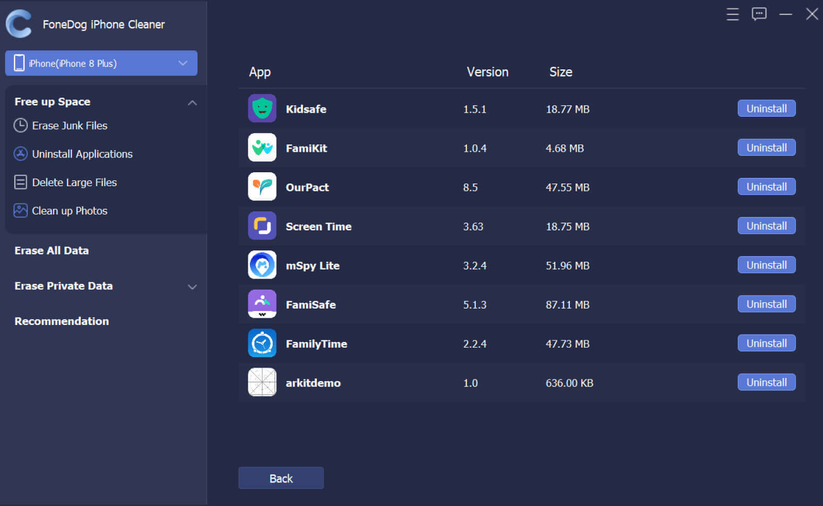 Verwenden Sie FoneDog iPhone Cleaner, um Anwendungen zu löschen