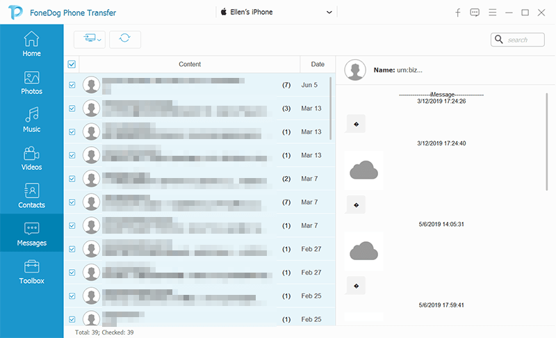 Nachrichten vom iPhone auf das iPad übertragen: FoneDog Phone Transfer – Übertragen