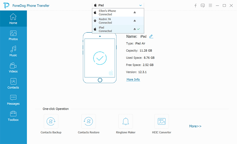 Übertragen Sie Daten von iPad zu iPad: FoneDog Phone Transfer
