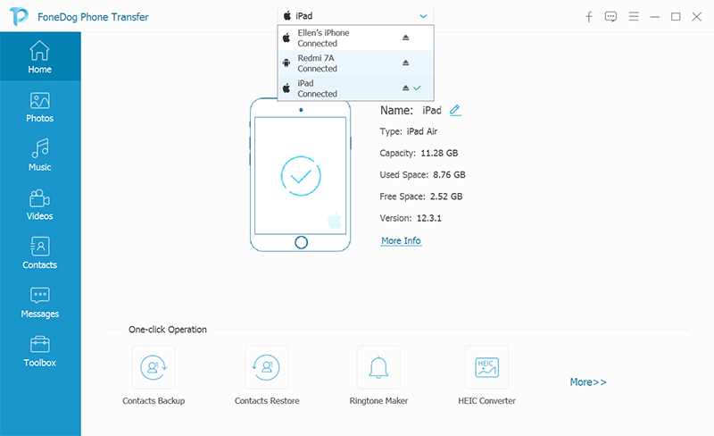 Verbinden Sie das iPad mit dem PC