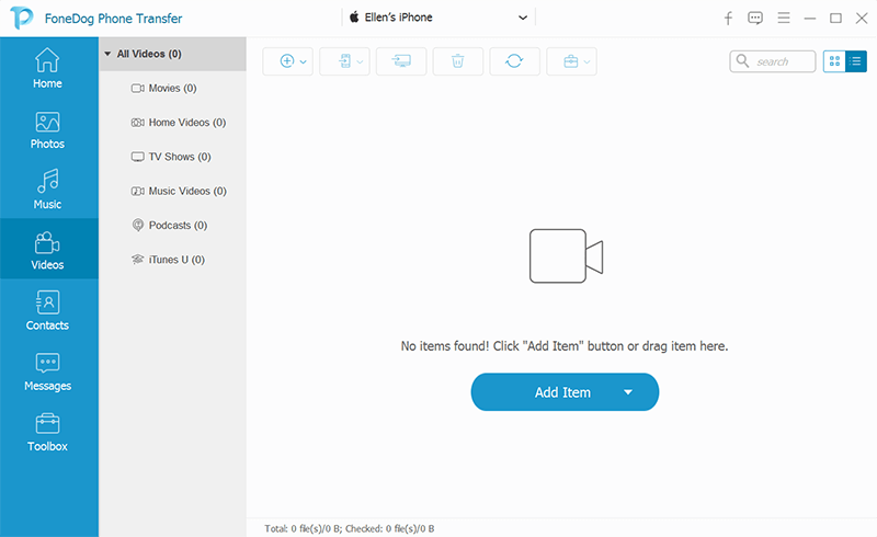 Wählen Sie Dateityp und Elemente