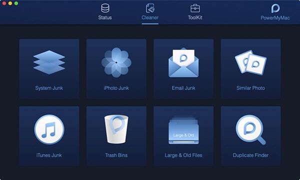 Wählen Sie die Cleaner-Registerkarte von PowerMyMac