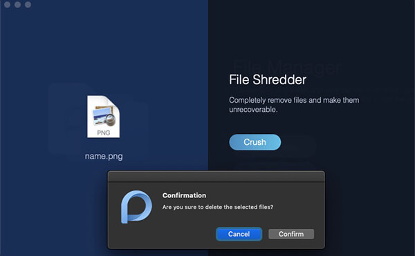 File Manager Shred Delete Alert