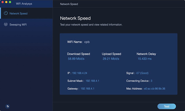 WLAN-Geschwindigkeitstest fertig