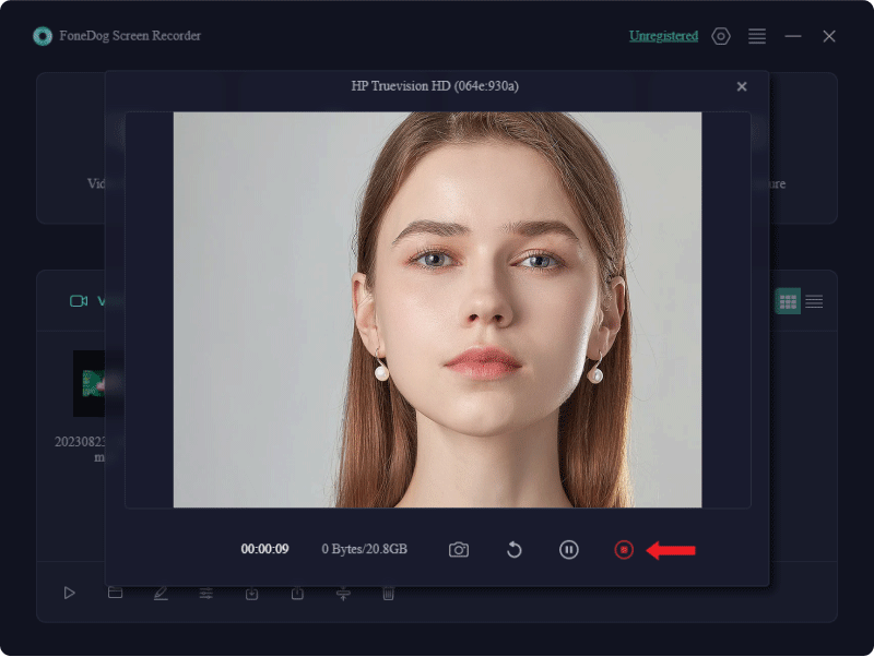Am häufigsten empfohlener Webcam-Online-Recorder – FoneDog Screen Recorder: Stopp