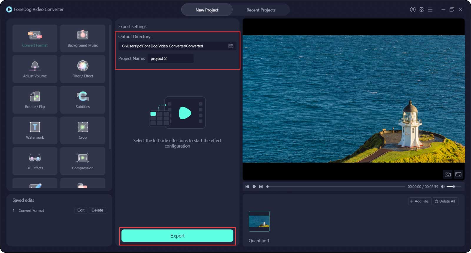 Entfernen Sie Wasserzeichen aus Videos auf dem Mac mit Fonedog Video Converter: Exportieren