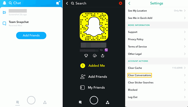 Snapchat Chat löschen