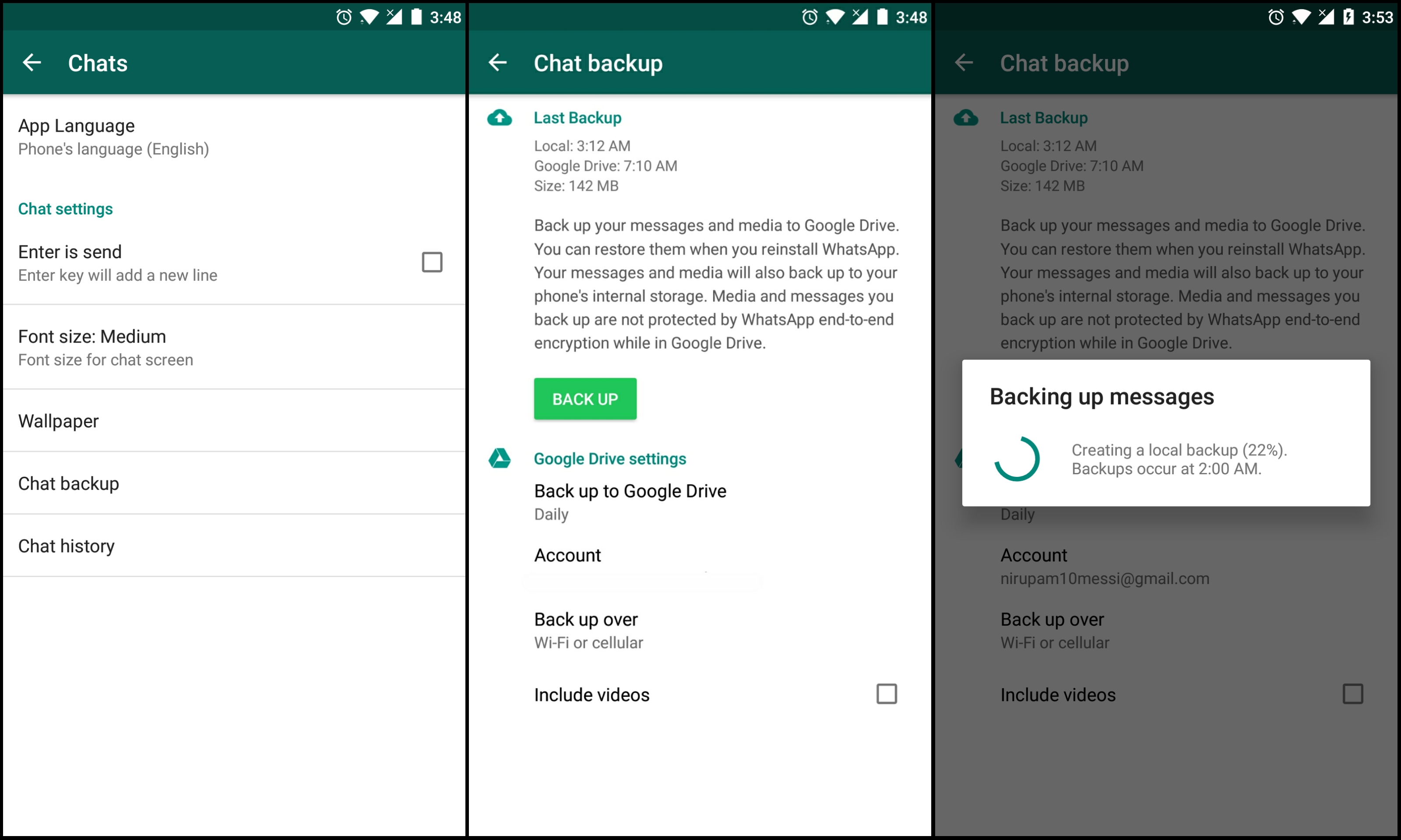 Richten Sie Google Drive Backup WhatsApp ein