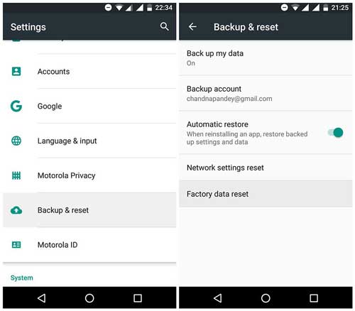 Löschen Sie ein Backup auf Android