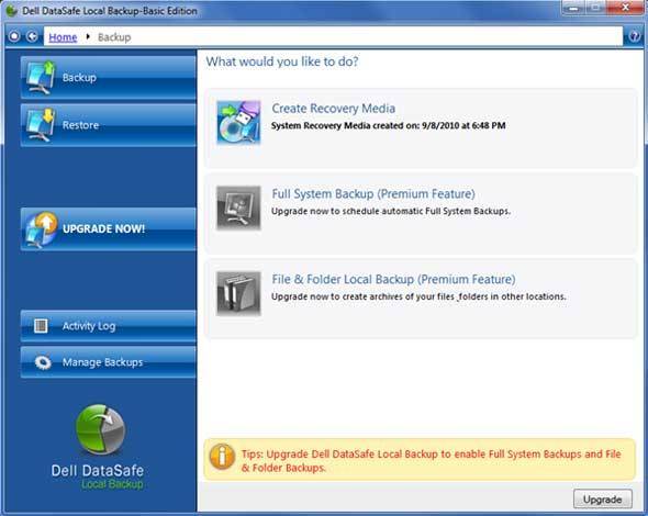 Dell Data Safe Restore und Emergency Backup