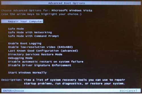 Starten Sie Dell Data Safe Restore und Emergency Backup