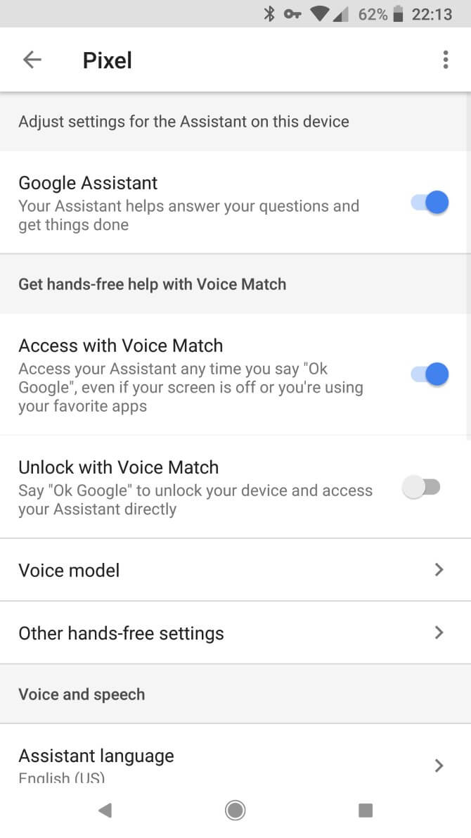 Fix Ok Google Voice-Modell