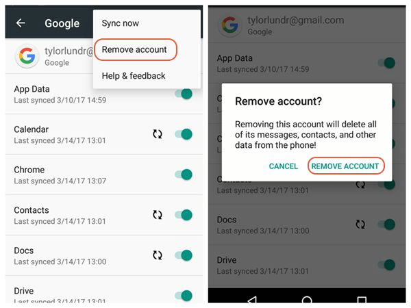 Lösen Sie den Fehlercode 920 Android Remove Account
