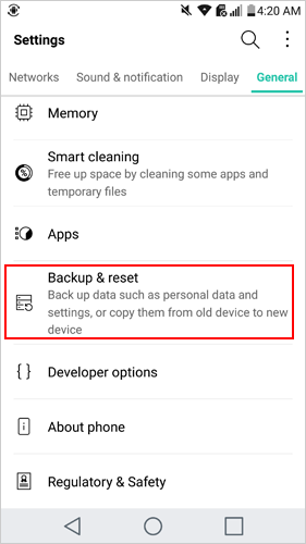 Gelöschte Textnachrichten mit der LG Backuo Reset-Funktion wiederherstellen
