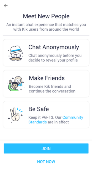 Meet New People Feature auf Kik