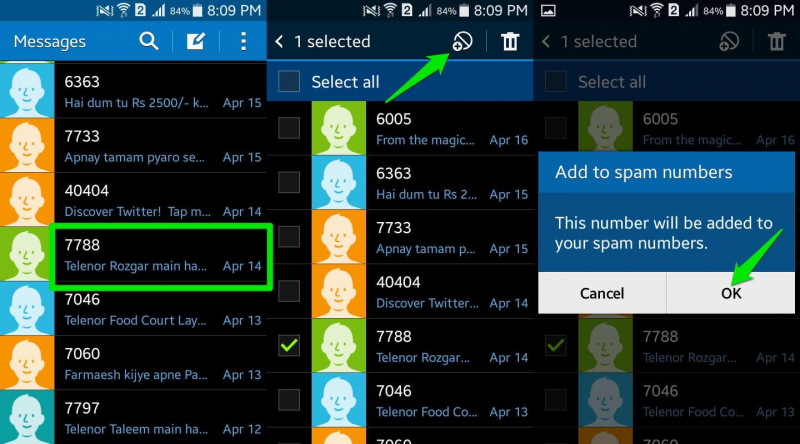 Blockieren Sie Textnachrichten auf Samsung mit der Messaging-App