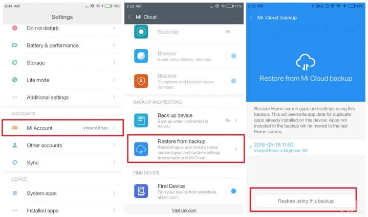 Tippen Sie auf Aus Backup wiederherstellen, um gelöschte WhatsApp-Nachrichten wiederherzustellen