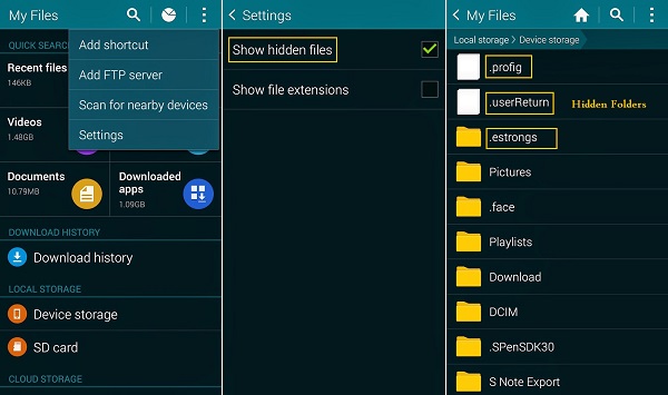 Fotos auf Android ausblenden ohne App File Manager App