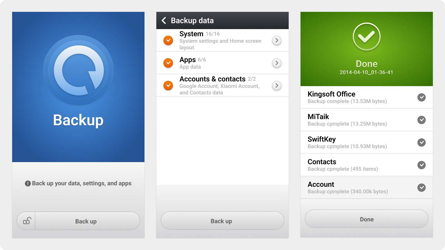 Wiederherstellen von Xiaomi App Backup