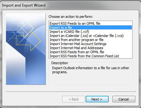 Outlook-Kontakte in eine Datei exportieren