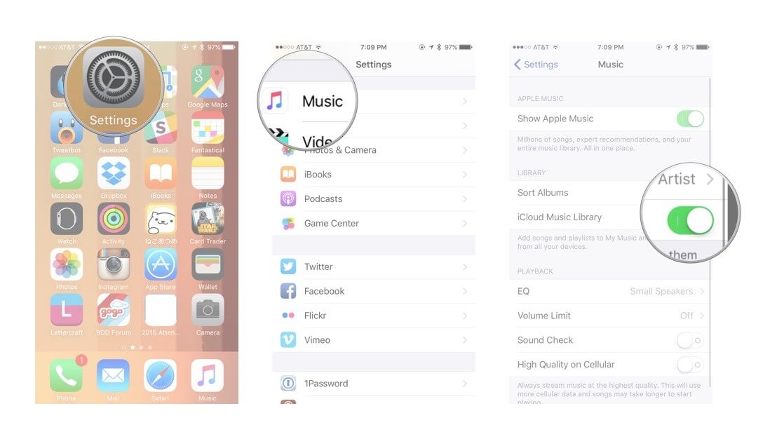 Backup-Musik zu iCloud