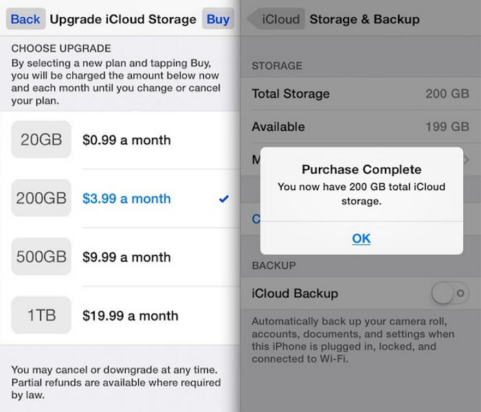 Kaufen Sie mehr iCloud Storage