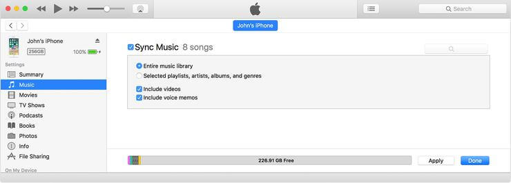 Backup von iTunes mit Kabel